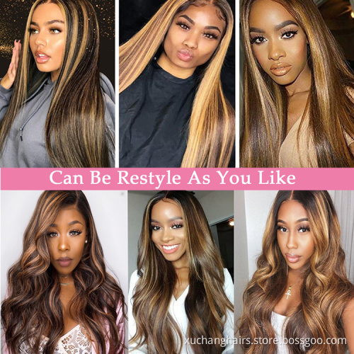 Wholesale Price Raw Virgin Unprocessed High Density Piano Color Human Hair Lace Wigs With Clips